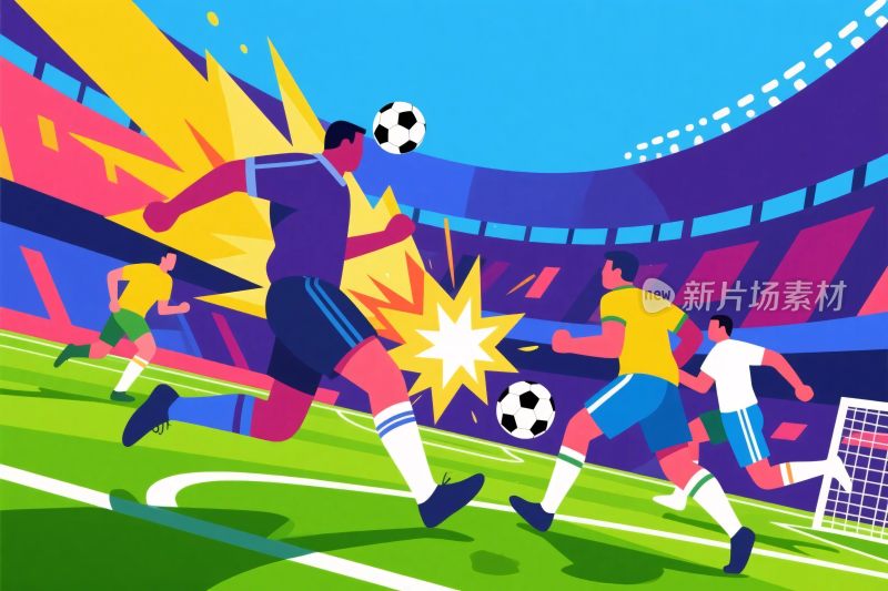 足球比赛竞技插画