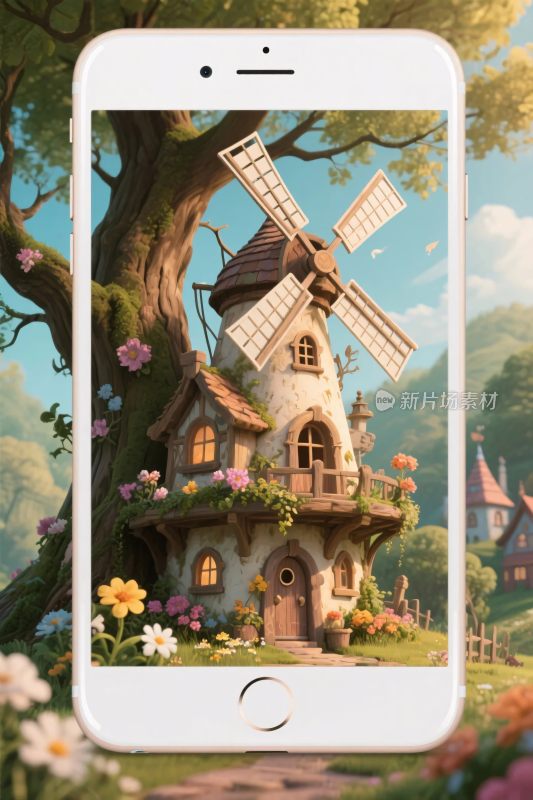 童话小屋手机插画