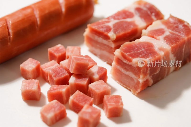 食材组合培根香肠肉丁