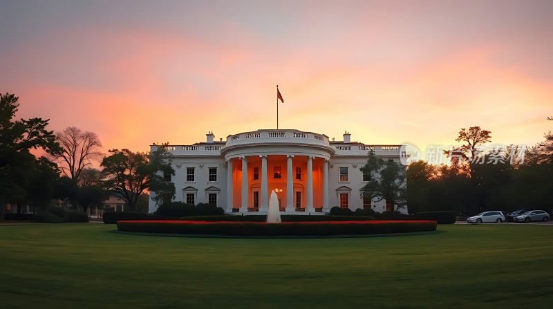 白宫日落美景