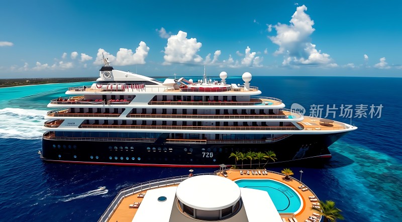 豪华邮轮驶向碧蓝大海