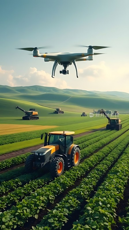 科技助力农业无人机与拖拉机协同作业