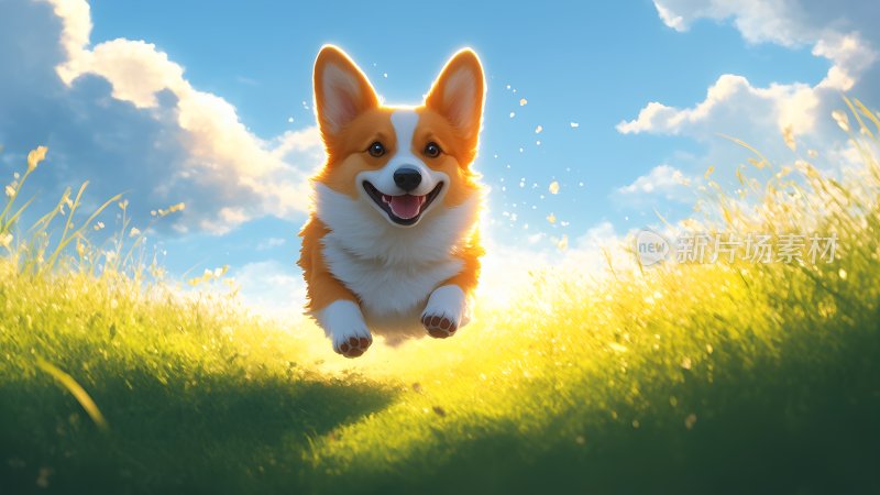 奔跑的柯基 柯基犬