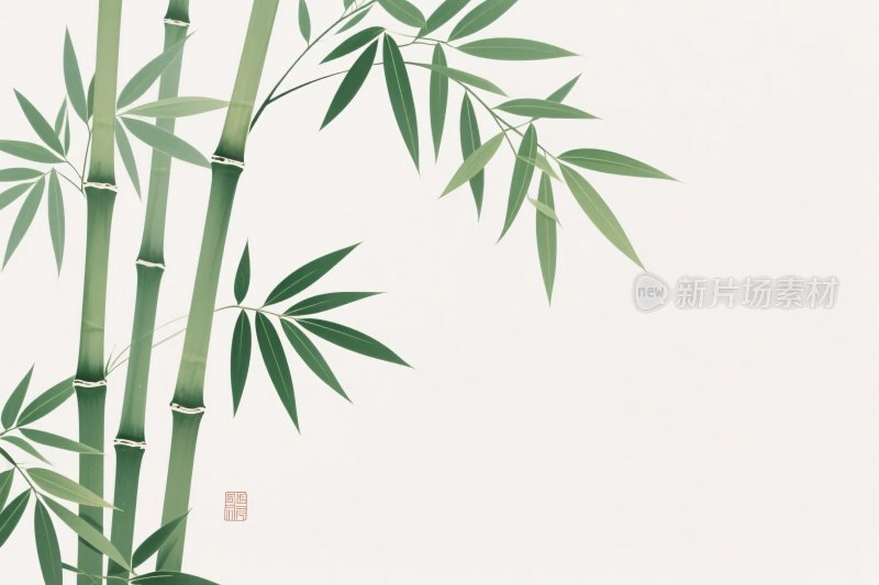 国风水墨竹插画