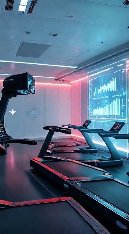 未来健身房科技感十足的运动空间