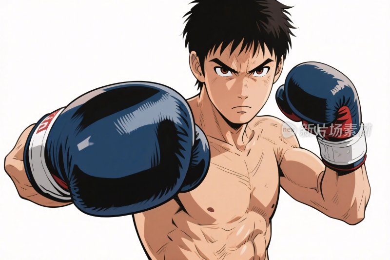 拳击动漫角色插画