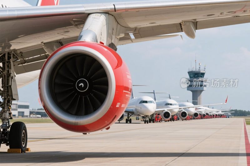机场飞机与塔台场景