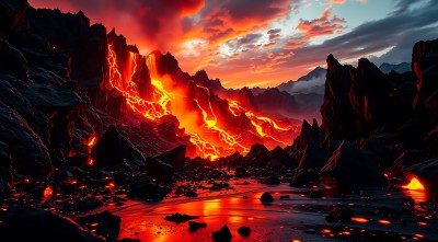 熔岩峡谷日落奇景 熔岩峡谷日落奇景