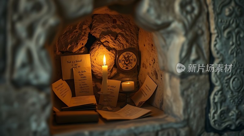 烛光下的古老文献