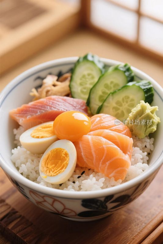 日式料理饭团特写