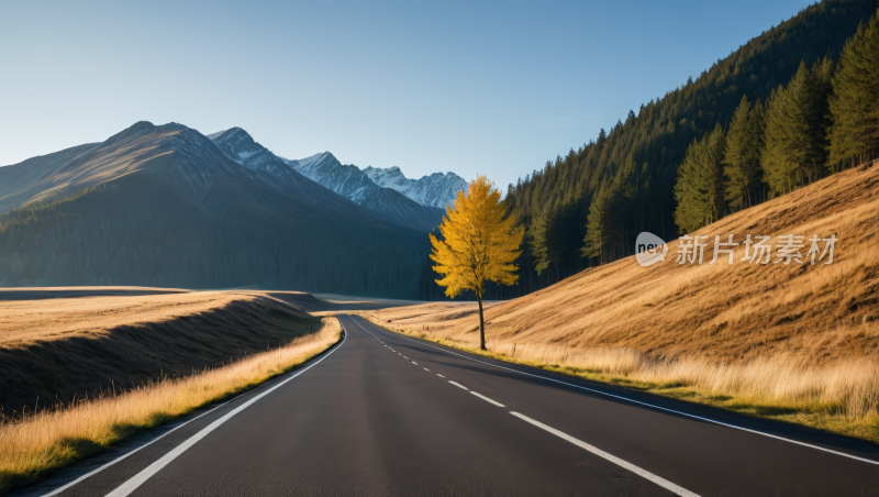 空旷的公路高清风景图片