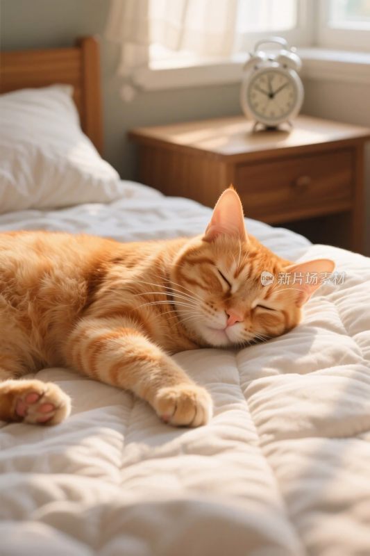 橘猫卧室睡眠图