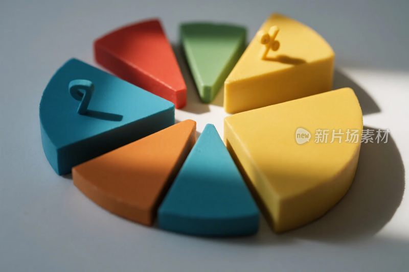 多彩立体扇形图示