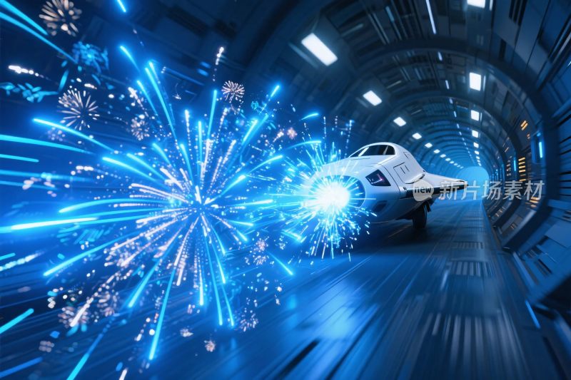 科幻飞船能量光效隧道