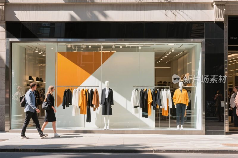 街边时尚服装店橱窗展示