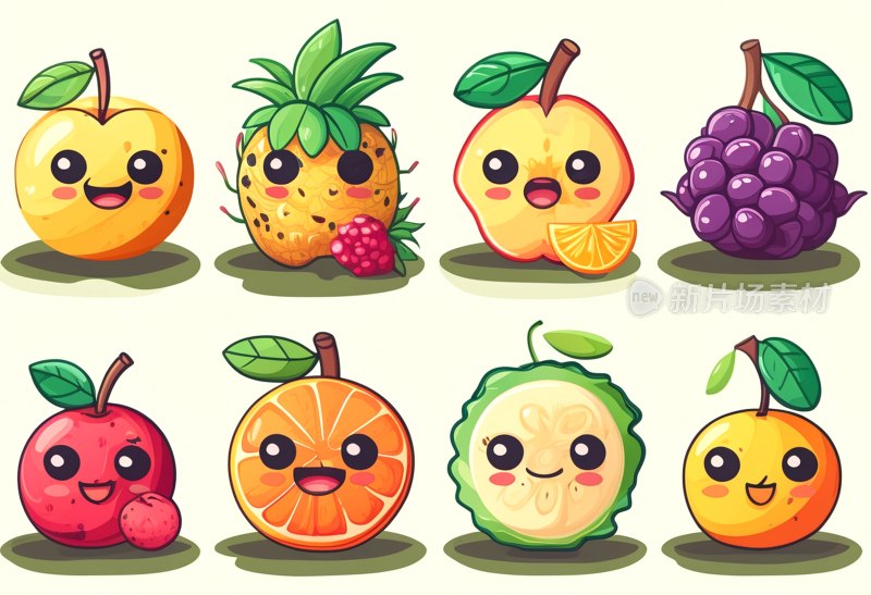 卡通水果图标集
