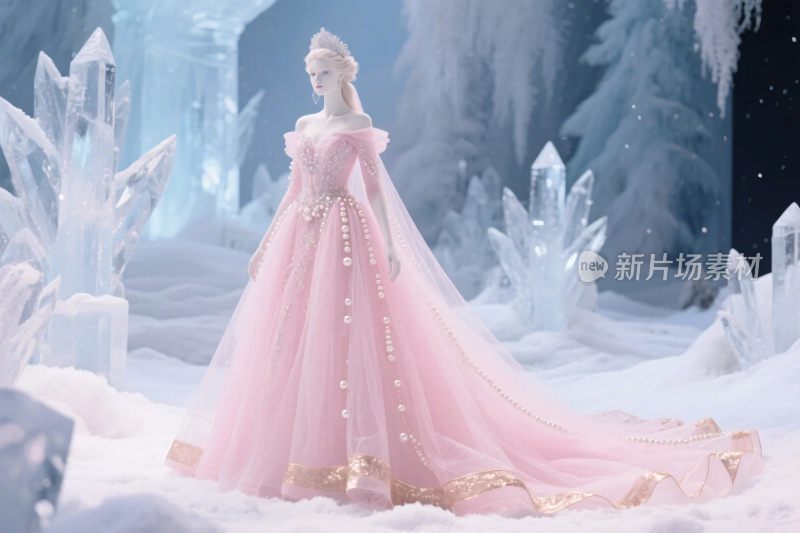 冰雪仙境粉色礼服