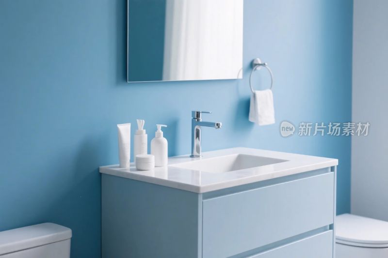 现代浴室洗手台场景