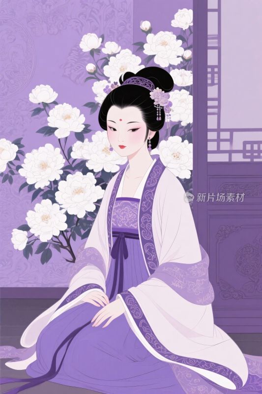 古风仕女插画图