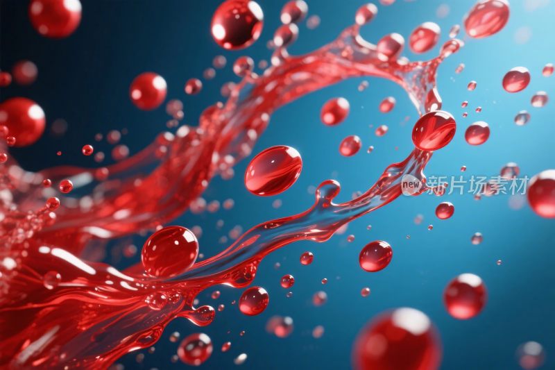 红色液体水滴效果图