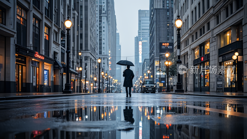 下雨天的城市