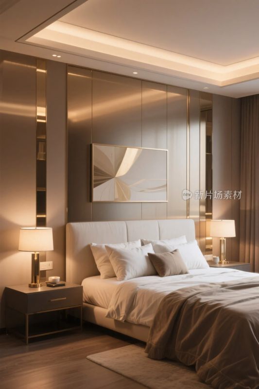 现代卧室室内场景