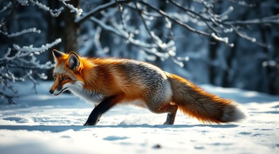 雪地红狐