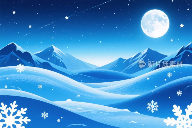 冬季雪景插画