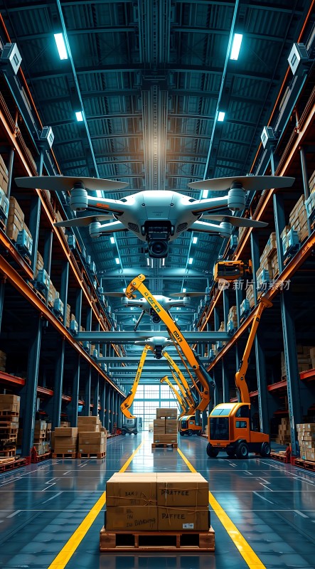 智能仓库无人机与机械臂协作搬运货物