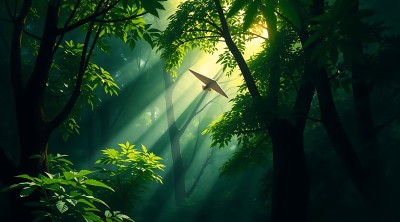 阳光下的森林秘境 阳光下的森林秘境