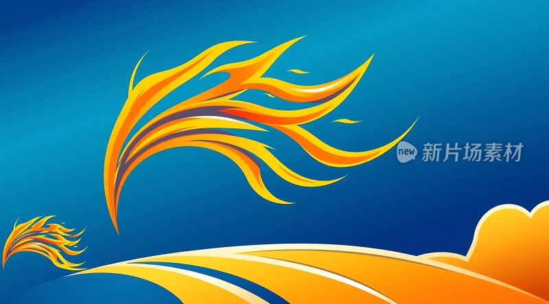 新片场素材火焰与云彩交织的动态画面