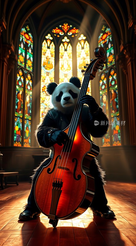 熊猫演奏大提琴