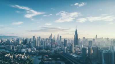 空中俯瞰繁华都市