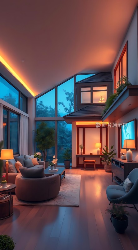 温馨现代家居舒适生活空间