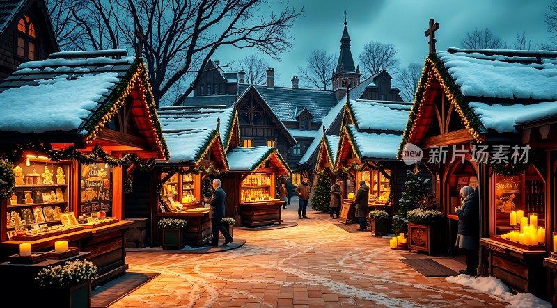 冬日集市温馨圣诞夜