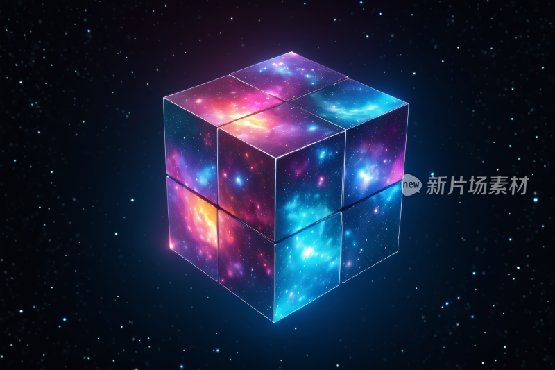 图像的彩色立方体一个星系高清图片