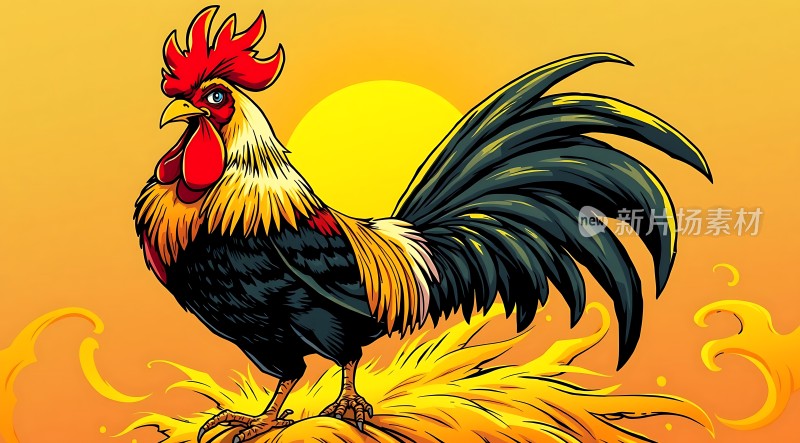 金鸡报晓迎朝阳