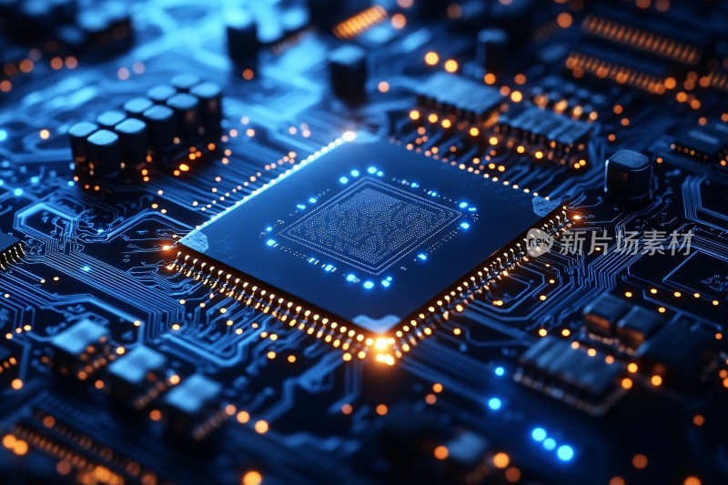 科技感十足的芯片与电路板