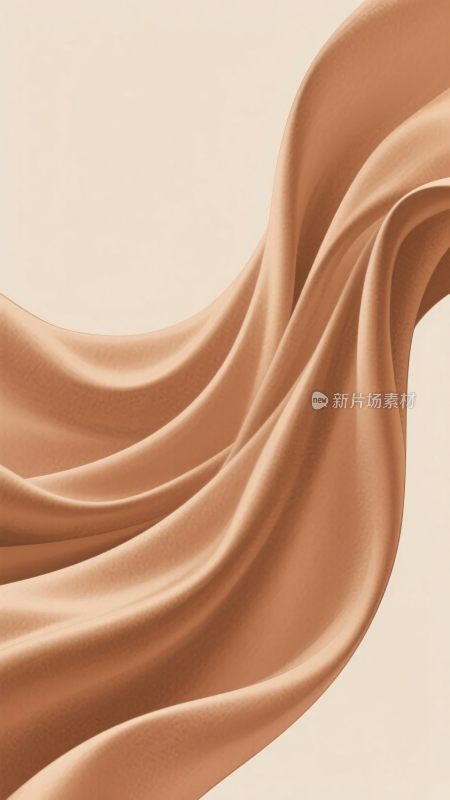 飘动的米色丝绸画面