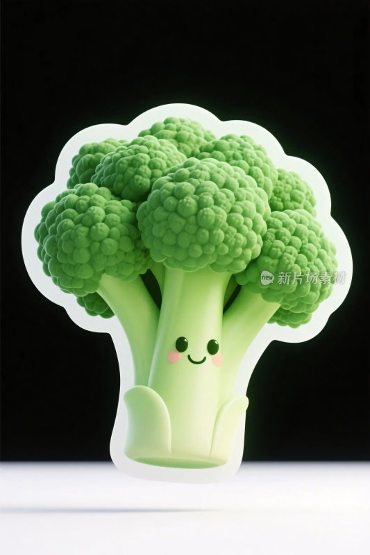 可爱拟人化西兰花插画