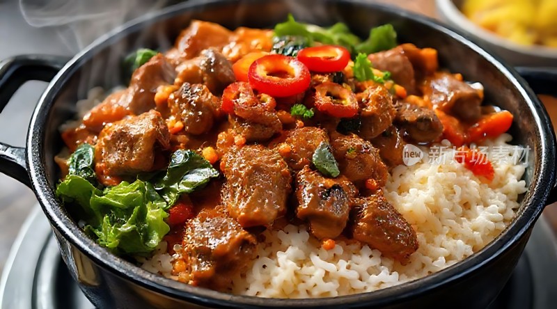 香辣牛肉盖浇饭