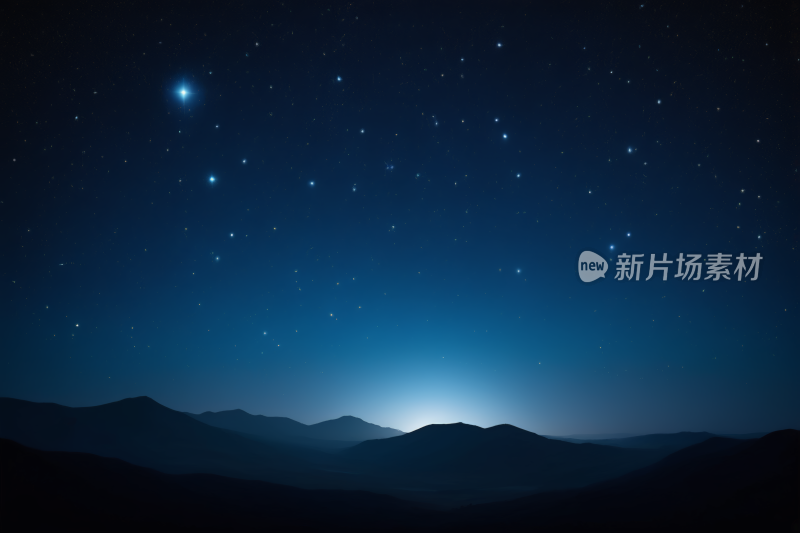 星空夜空群山繁星高清背景纹理图片