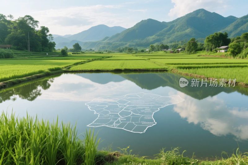 山水田园风景插画