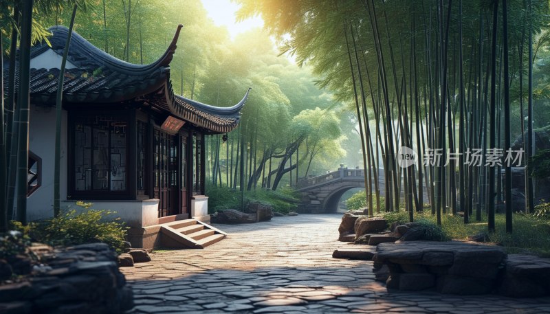 苏州虎丘竹林夏景