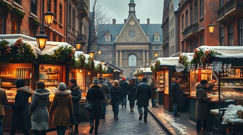 冬日集市繁华景象