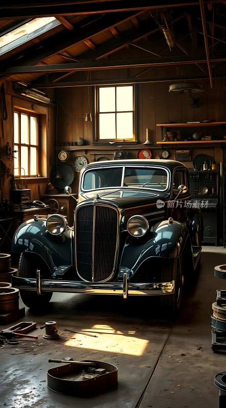 古董车库里的经典汽车
