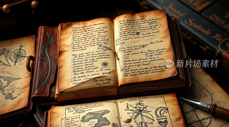 古旧航海日志与地图