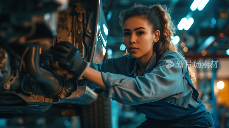 机械师专注检修车辆