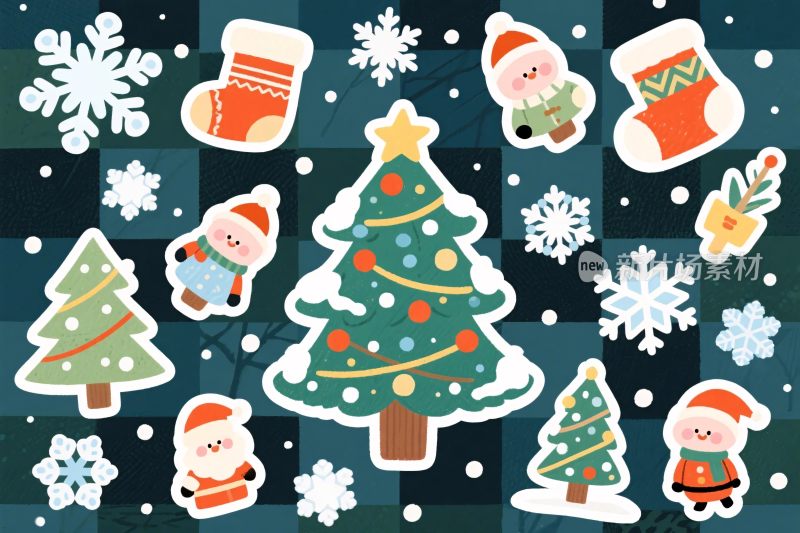 圣诞主题卡通插画