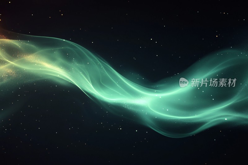 梦幻绿色流动光带背景图